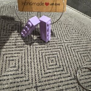 Purple Block Earrings